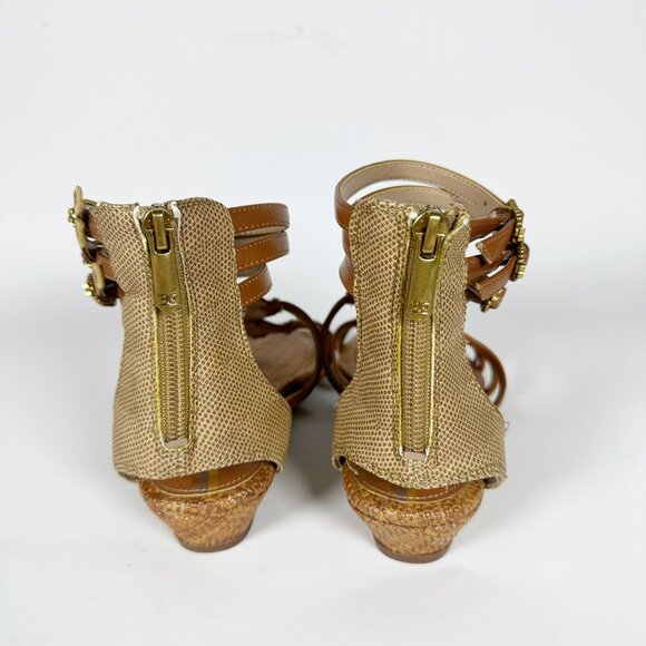 Sam Edelman Danica Gladiator Wedge Sandal Boho Woven Strappy Beaded Ankle Strap - Picture 7 of 12